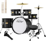 Complete 16-Inch Drum Kit for Kids with Adjustable Throne & High-Quality Sticks