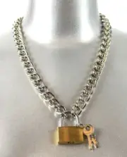 Heavy Duty Padlock Sid Vicious Style Pendant Punk Goth Thrash Metal Style
