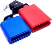 TUOREN Jam Block Musical Percussion Instrument Plastic Latin Drum Instrument Dual Mounted Bell (Red-Blue)