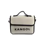 KANGOL 側背帆布包 掀蓋式 米白/黑色滾邊 62251711 01 NOK49