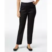 Alfred Dunner Pinstriped Black Pull-on Pants Size 14 NWT