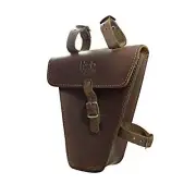 Hide & Drink, Rustic Leather Triangular Frame Bag for Bicycle, Bike Tool Pouch