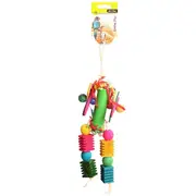 Paper Roll With Wooden And Plastic Beads 32cm Bird Toy (Avi One)