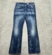 Replay Jeans Womens 31X32 Blue Maadge Denim Bootcut Distressed WV 509 Crosshatch