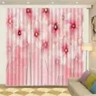 Pink Paradise Pearl 3D Curtain Blockout Photo Printing Curtains Drape Fabric