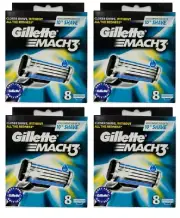 Gillette Mach3 Refill Cartridge Razor Blades for Mach 3, 32 Count