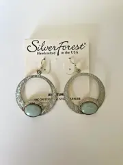 NEW Silver Forest Aventurine Earrings Surgical Steel Earwire NE0805 USA Pierced