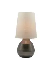Geo Touch Lamp in Bronze with Natural Shade