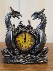 DRAGONSTAR Double Dragon Clock DWK Corporation Brand New With Box 11"