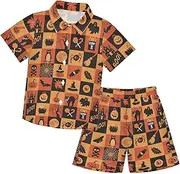 [Caihoyu] Little & Big Boy's Outfits Shirt Short Sets Baby Boy Shorts Set Summer Clothing