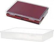 [Generic] 2 Pack Clear Storage Boxes with Lids,Transparent Organizer Container for Cards, jewelry accessories, stylus, small Items,Office Paper documents (31x22x5cm)