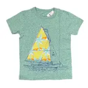 NWT J. Crew Boys' Heather Green W/Sailboat Applique' Tee - SIZE 4-5
