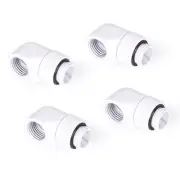 Alphacool G1/4" M/F Extender, 90 Degree Rotary, White, 4pk