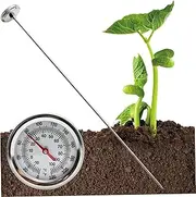 Compost Thermometer, 2" Dial ℃/℉ Soil Thermometer with 20 Inch Staionless Steel Probe, Portable Soil Temperature Tester, Temperature, Probe-