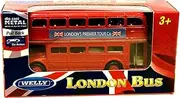 London Double Decker Red Bus Mini Model with Pull Back & Go Action Made of Die Cast Metal and Plastic Parts