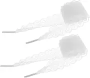 [Minkissy] 2pcs Elastic Lace Shoelaces for Cute Ballet Inspired Accessories for Sneakers and High Heels Durable Hollow Lace Shoestrings for Crafting and Fashion