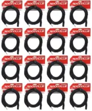 16 Rockville RCXMB20-B Black 20' Male REAN XLR to 1/4'' TRS Balanced Cables