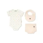 [Moncler] Moncler Monogram Logo Babygrow Set 3/6 IT NEUTRALS