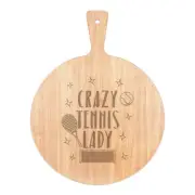 Crazy Tennis Lady Pizza Board Paddle Wooden Funny Sport