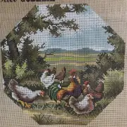Hens and Rooster Vintage Tapestry Canvas #59870 by Rico-Gobelin