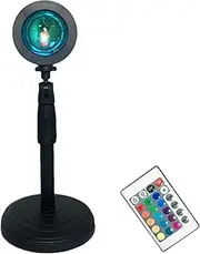 Sunset Lamp Projector, LED Sunset Light Lamp Projector Multicolor, Remote Control Night Lantern Rotatable with 16-Color Design for Photography, Live Streaming