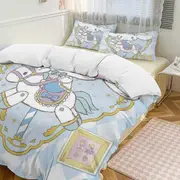 v190 Cinnamoroll 3-Piece Twin Bed Set - Includes 1 Single Comforter And 2 Pillowcases Bedding - Fade Resistant Microfiber - Cinnamoroll io190