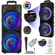 6000W Dual 8.5" Bluetooth Speaker Sub Woofer Heavy Bass Sound System with Mic