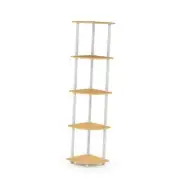 Turn-n-Tube Corner Shelf 5-Tier Shelving Unit Beech/White