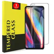 [1 PACK] For Motorola Moto 5 5G Plus Screen Protector Full Coverage Tempered Glass Screen Protector Guard (Clear)