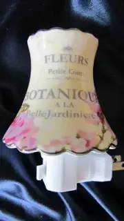 Hand Painted Porcelain Night Light...Fluer...one of a kind...sweet dreams!