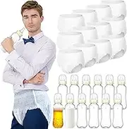 Hushee 12 Sets Funny Plastic Bottle Chug Baby Shower Games Diaper Baby Shower Game Gender Reveal Race Gifts Decoration for Adults Boys Girls (White)