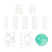 Glow in the Dark Ceiling Star Stickers, Moon and Stars Wall Decals, Blue Gloss
