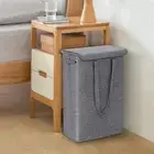 Foldable Laundry Basket Thick Linen Hamper Bag with Lid Laundry Storage Basket