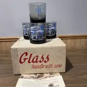 Vintage Set of 4 USS United States Steel Highball Drinking Glasses Original Box