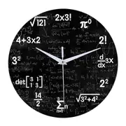 Math Wall Clock,Mathematics Clock,for Kids Math Formulas Icons Wall Clock Classroom Decor,Gift for black