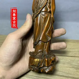 老黃楊木精雕達摩祖師小擺件古玩木雕老雕件仿古包漿木雕佛像文玩