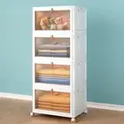 4 Tier Storage Bins with Lids, 23QT Stackable Closet Organizers and Storage w...