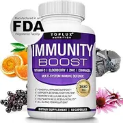 Immunity Boost Immune Support Supplement – 1650mg Made with Elderberry, Vitamin C, Zinc, Echinacea & Probiotics for Immune System Booster, Support Healthy Respiratory System, for Adults, 90 Capsules