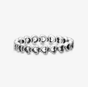 PANDORA 925 Silver Linked Love Band of Hearts Ring 190980 Size 9 Authentic NEW