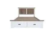 Divano Fiona Bed Frame King Size Timber Mattress Base With Storage Drawers White Grey