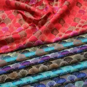 Chinese Mongolia Robe Brocade Jacquard Fabric Cheongsam Scale Pattern Material.