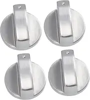 Tofficu Burner Control Knobs 4pcs Replacement Stove Knobs for Electric Range Cooktop Knob Metal 0 Degree Center