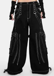 [Tripp NYC] Back Up Wide Leg Skull Pants