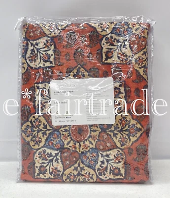 NEW Pottery Barn Lyric Print Linen Cotton 50 x 96" Curtain~COTTON LINED~Warm