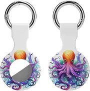 1PCS for Colorful Octopus Air Tag Holder Case Waterproof & Shockproof Anti-Scratch Protective Air Tag Cover with Keychain Ring Silicone Tags Holders for Luggage, Backpack, Keys, Pet