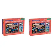 2x Mudpuppy Level Up Kids/Children 4 Jigsaw Puzzle Game Toy Set Oceans 3y+