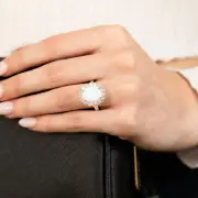 Sterling Silver Zirconia And Created Opal Oval Ring, Q