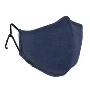 Zan Headgear FMA284 Heather Blue Adjustable Cotton Face Mask with PM 2.5 Filter
