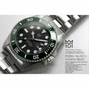 HYAKUICHI Ceramic Bezel Watch Black Green Divers Waterproof Mens Japan New