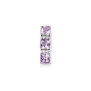 Sterling Silver Diamond u0026 Pink Quartz Three Stone Pendant